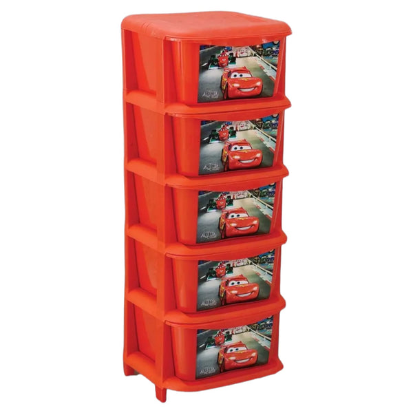 Aquaplast Printed Kids Storage Drawer Organizer | Multi-Layer Plastic Toy Storage Cabinet
