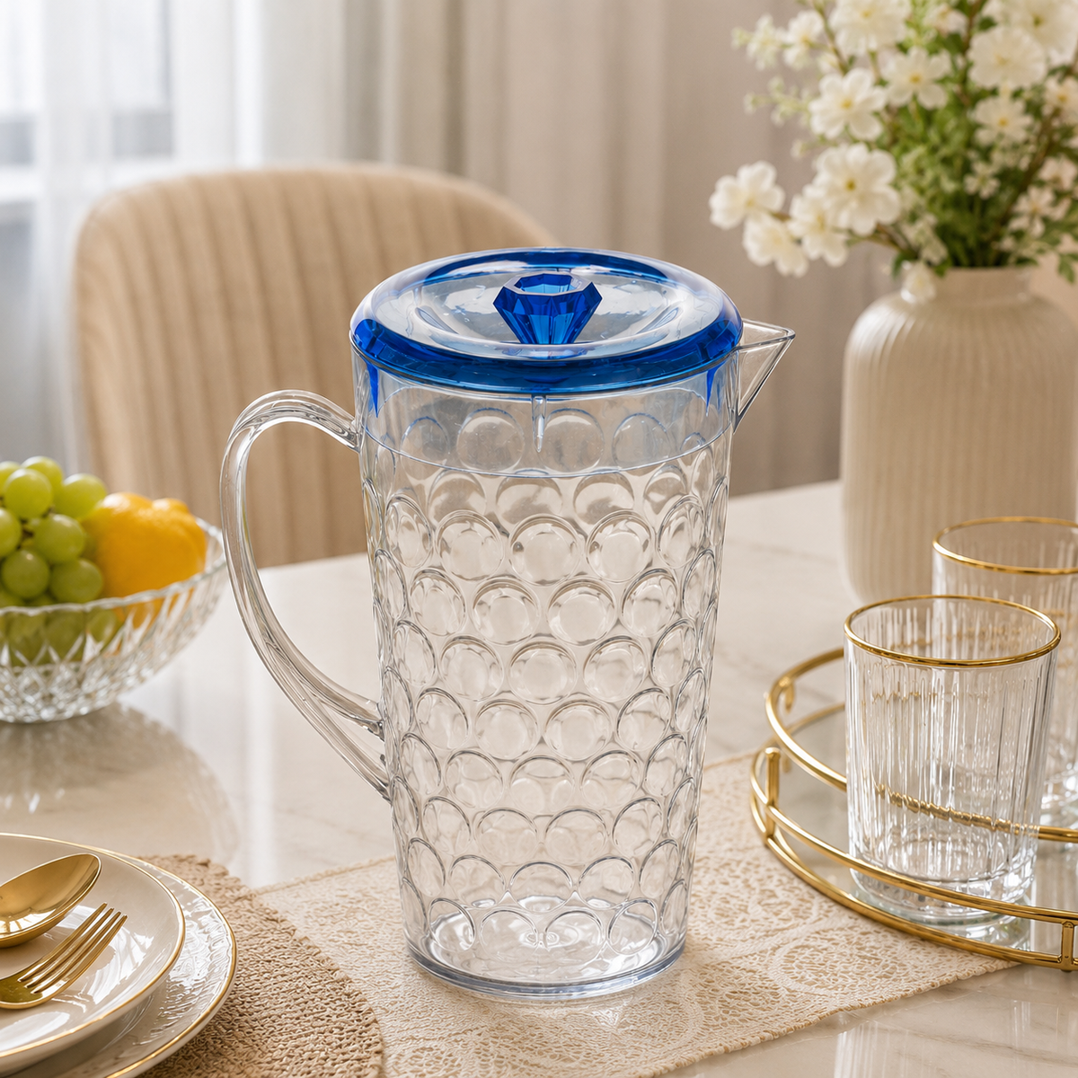 Diamond Jug – Elegant Plastic Water Jug for Home & Dining