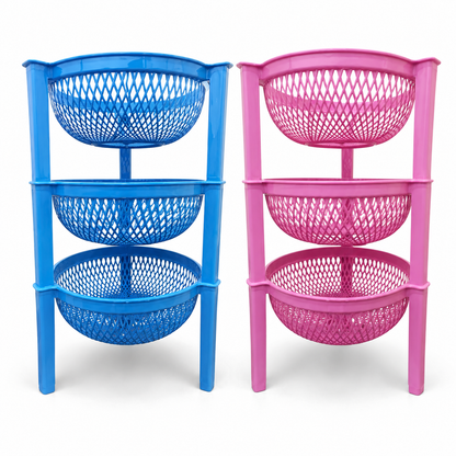 3 Layer Vegetable Basket Stand | BPA-Free Plastic Kitchen Storage Rack for Fruits, Onions & Vegetables  Alternative Title