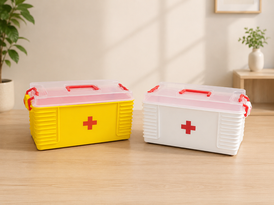 Aquaplast Premium Medicine Box – Portable First Aid Storage Organizer with Secure Locking Lid
