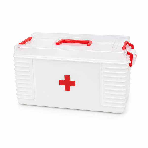 Aquaplast Premium Medicine Box – Portable First Aid Storage Organizer with Secure Locking Lid