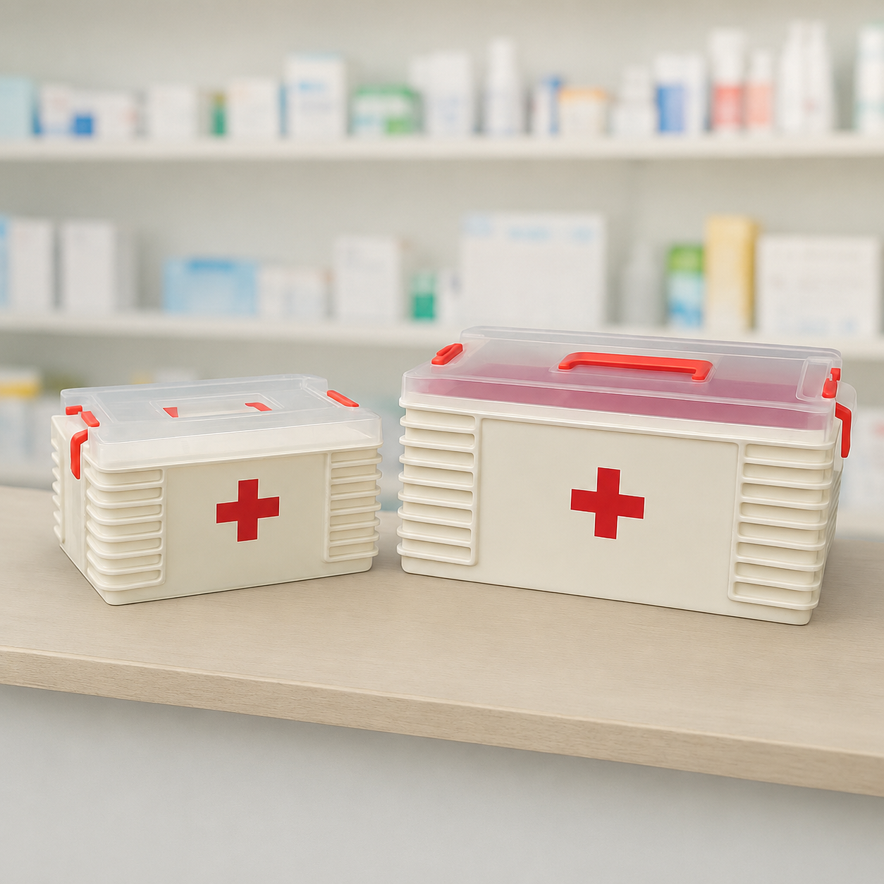 Aquaplast Premium Medicine Box – Portable First Aid Storage Organizer with Secure Locking Lid