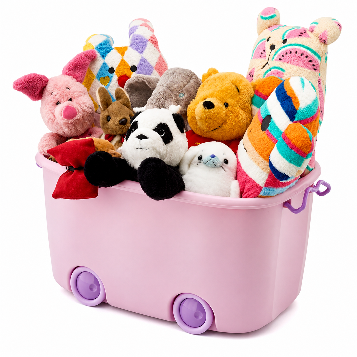 Kids Toy Storage Box with Wheels & Lid | Stackable Bin