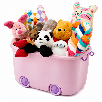Kids Toy Storage Box with Wheels & Lid | Stackable Bin