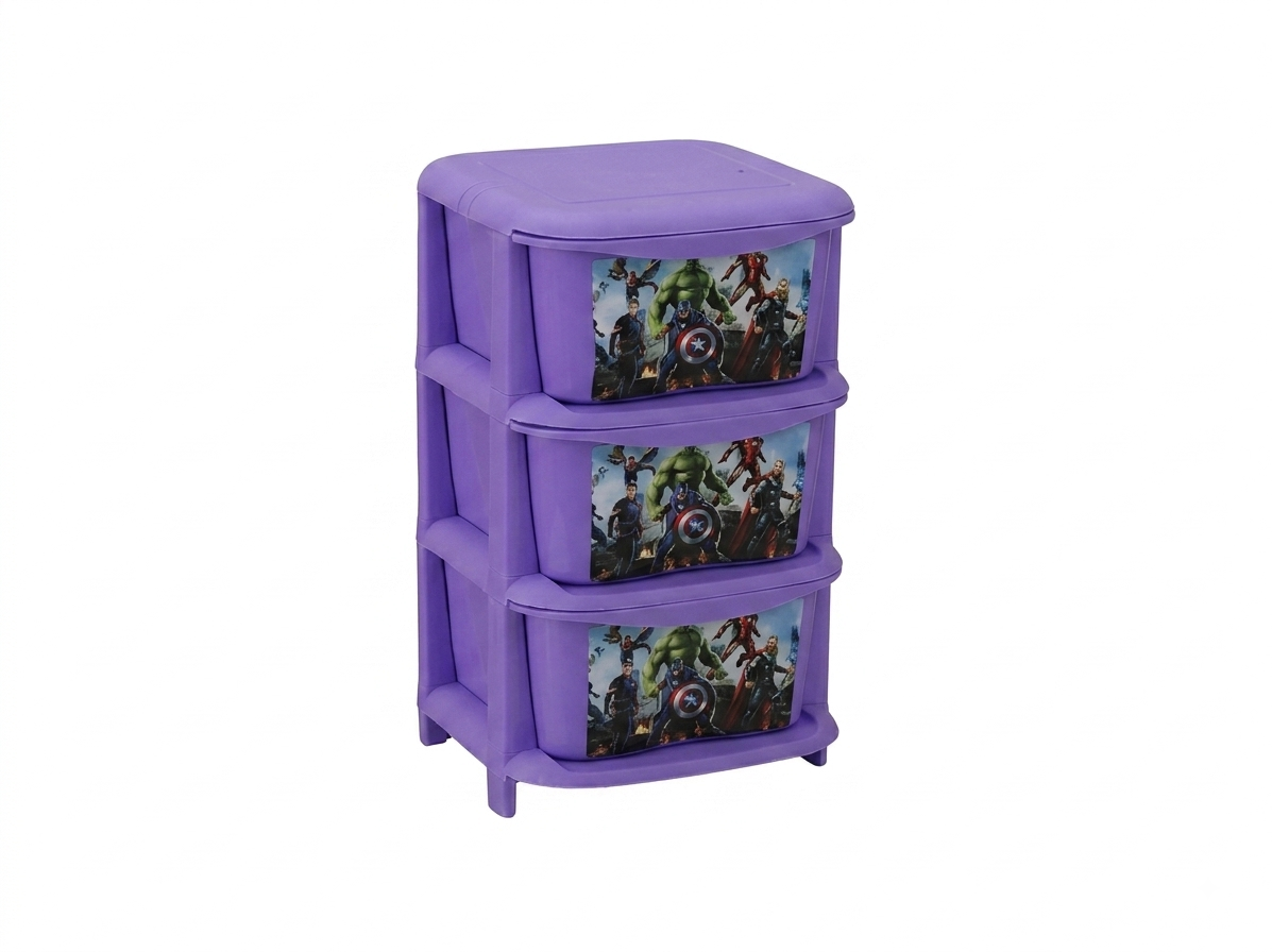 Aquaplast Printed Kids Storage Drawer Organizer | Multi-Layer Plastic Toy Storage Cabinet