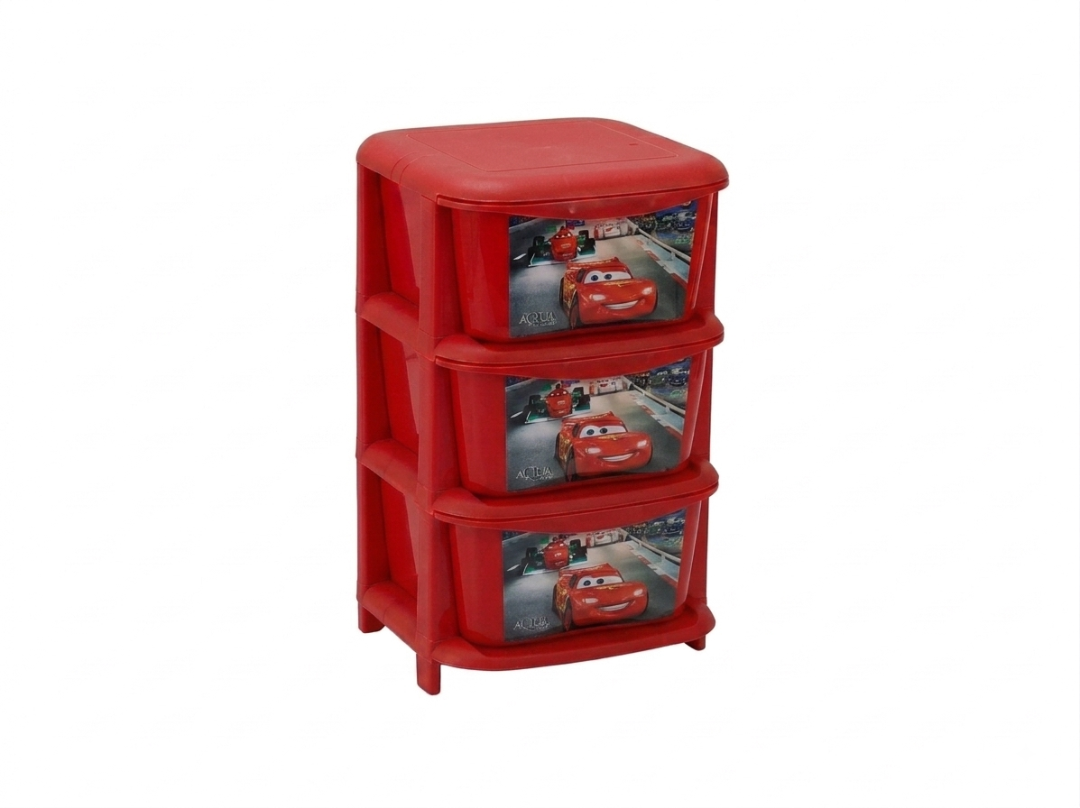 Aquaplast Printed Kids Storage Drawer Organizer | Multi-Layer Plastic Toy Storage Cabinet
