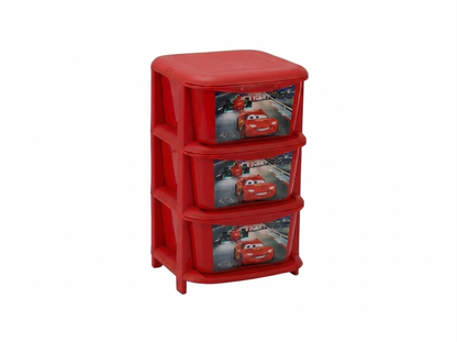 Aquaplast Printed Kids Storage Drawer Organizer | Multi-Layer Plastic Toy Storage Cabinet
