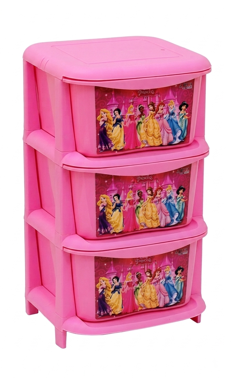 Aquaplast Printed Kids Storage Drawer Organizer | Multi-Layer Plastic Toy Storage Cabinet