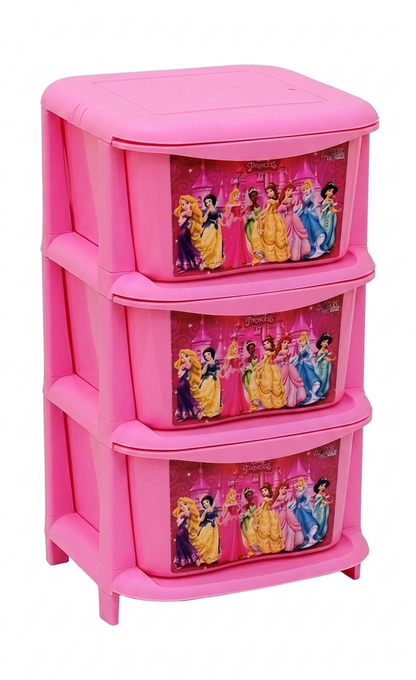 Aquaplast Printed Kids Storage Drawer Organizer | Multi-Layer Plastic Toy Storage Cabinet