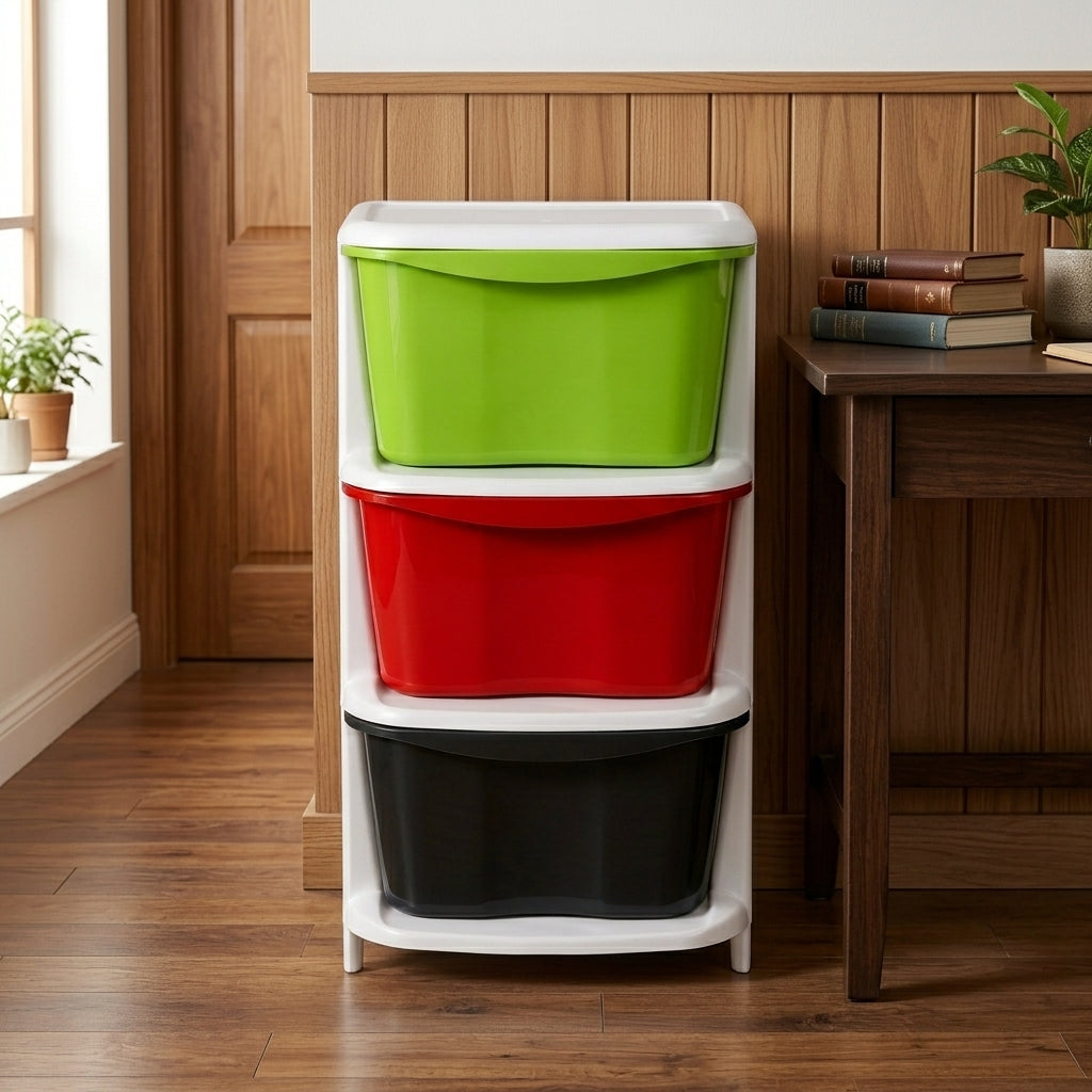 Aquaplast Plastic Storage Drawer Organizer – Multi-Color Kids Toy & Clothes Storage Cabinet