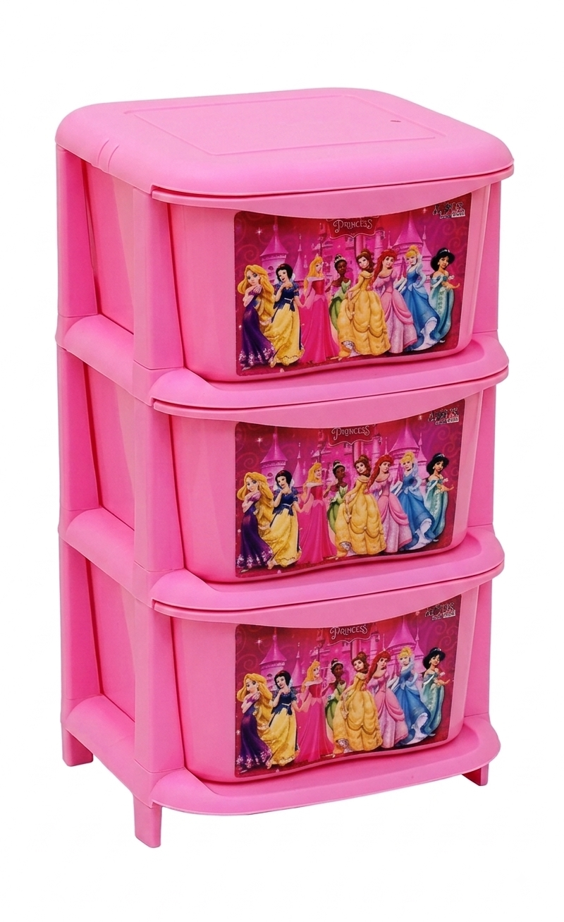 Aquaplast Printed Kids Storage Drawer Organizer | Multi-Layer Plastic Toy Storage Cabinet