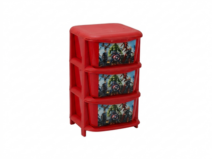 Aquaplast Printed Kids Storage Drawer Organizer | Multi-Layer Plastic Toy Storage Cabinet