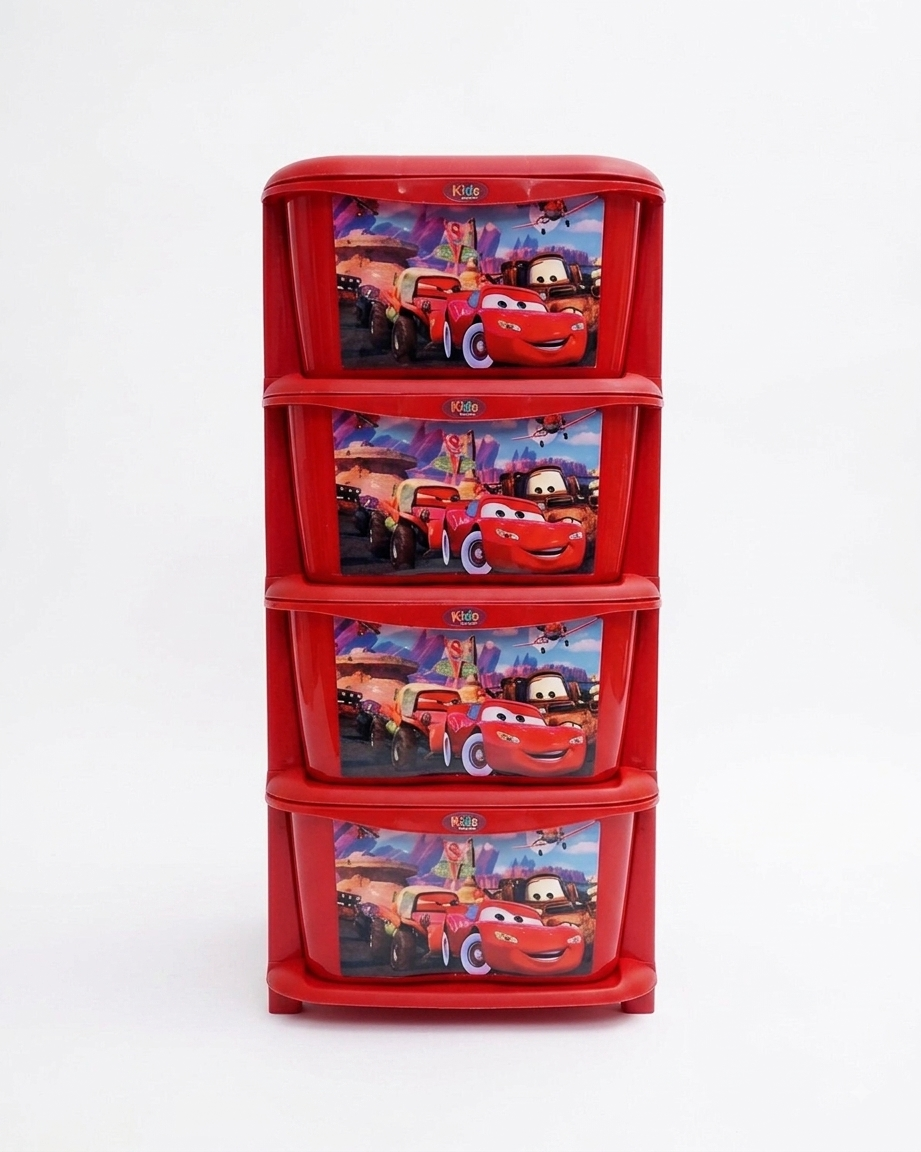 Aquaplast Printed Kids Storage Drawer Organizer | Multi-Layer Plastic Toy Storage Cabinet