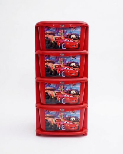 Aquaplast Printed Kids Storage Drawer Organizer | Multi-Layer Plastic Toy Storage Cabinet