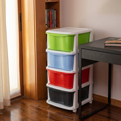Aquaplast Plastic Storage Drawer Organizer – Multi-Color Kids Toy & Clothes Storage Cabinet