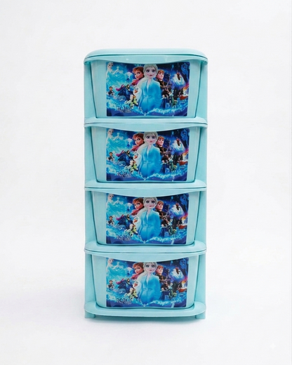 Aquaplast Printed Kids Storage Drawer Organizer | Multi-Layer Plastic Toy Storage Cabinet