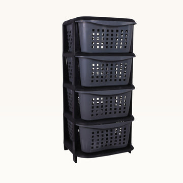 Aquaplast 4 Layer Vegetable Rack – Multi-Purpose Kitchen Storage Organizer | Durable Plastic Storage Stand for Fruits, Vegetables & Household Items
