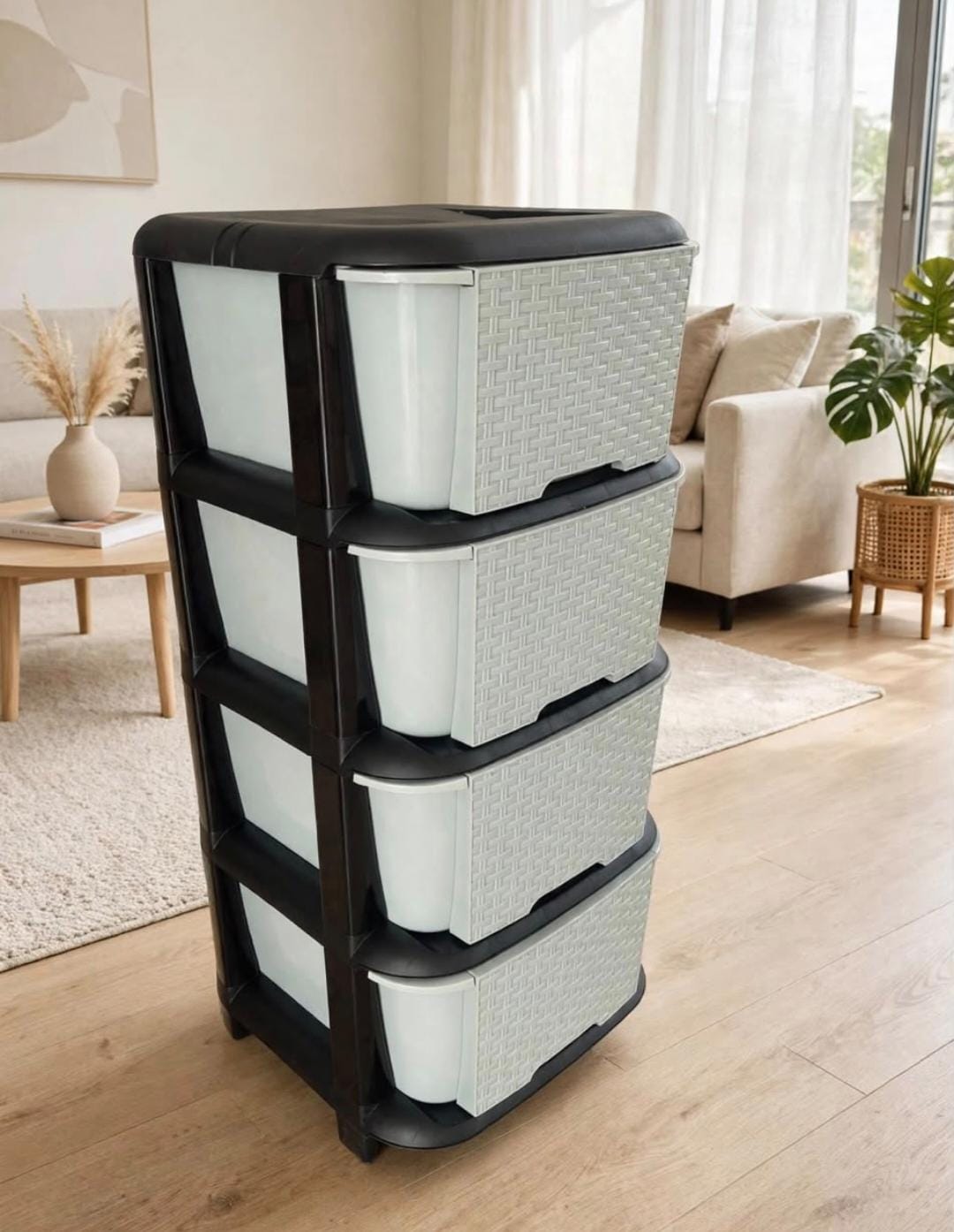 Rattan Cabinet 4 in 1 – Stylish Multipurpose Storage Cabinet