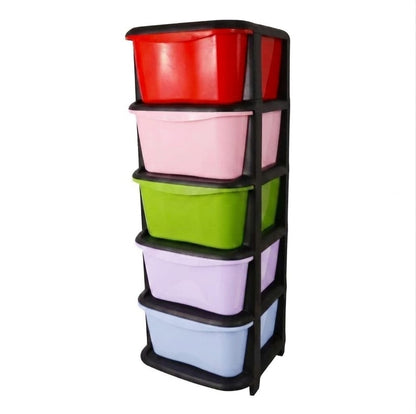Aquaplast Plastic Storage Drawer Organizer – Multi-Color Kids Toy & Clothes Storage Cabinet