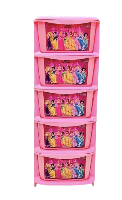 Aquaplast Printed Kids Storage Drawer Organizer | Multi-Layer Plastic Toy Storage Cabinet