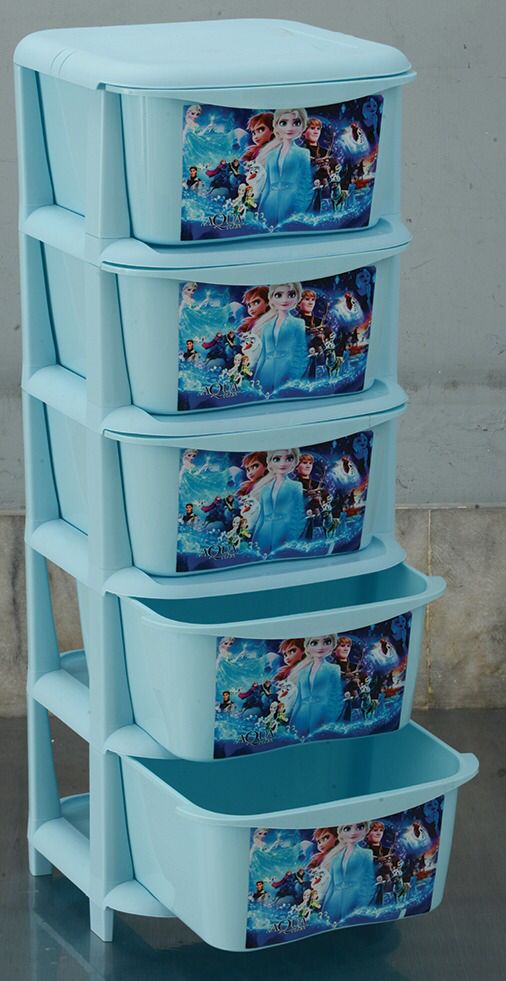 Aquaplast Printed Kids Storage Drawer Organizer | Multi-Layer Plastic Toy Storage Cabinet