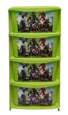 Aquaplast Printed Kids Storage Drawer Organizer | Multi-Layer Plastic Toy Storage Cabinet