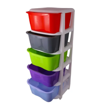 5 Layer Plastic Storage Drawer Organizer – Multi-Color Kids Toy & Clothes Storage Cabinet