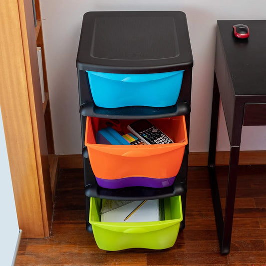 4 Layer Storage Drawer Cabinet – Multicolor Organizer with Wheels