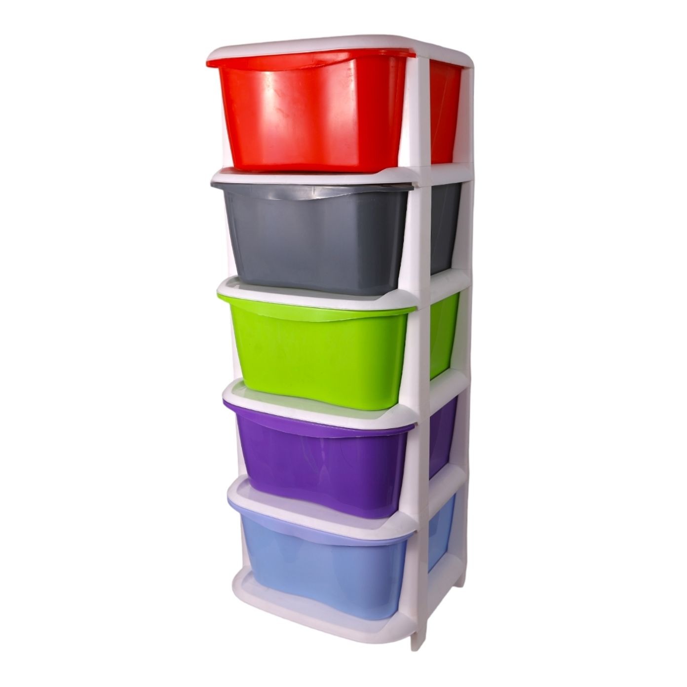 5 Drawer Plastic Storage Organizer – Multicolor Cabinet Box
