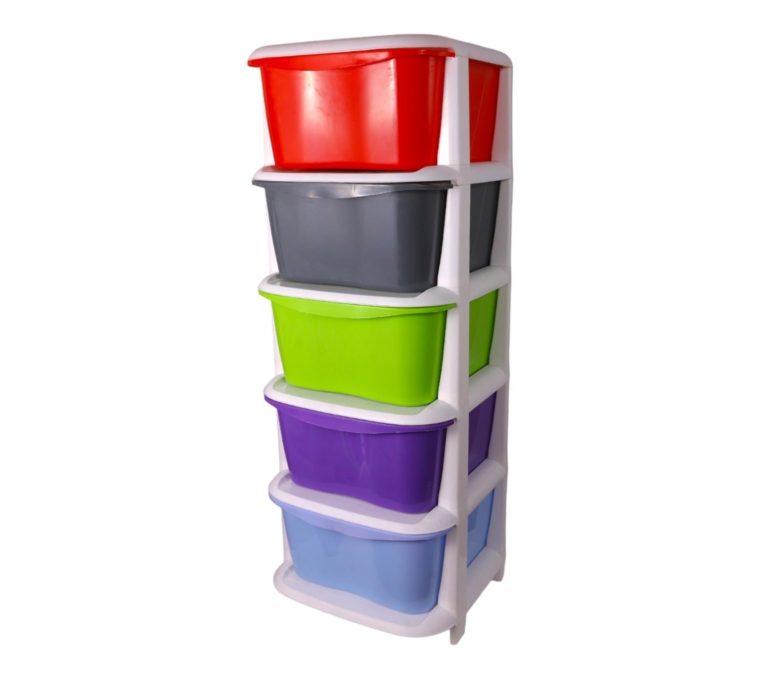 5 Drawer Plastic Storage Organizer – Multicolor Cabinet Box
