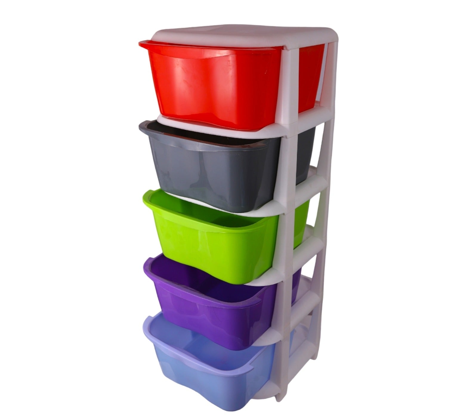 5 Drawer Plastic Storage Organizer – Multicolor Cabinet Box