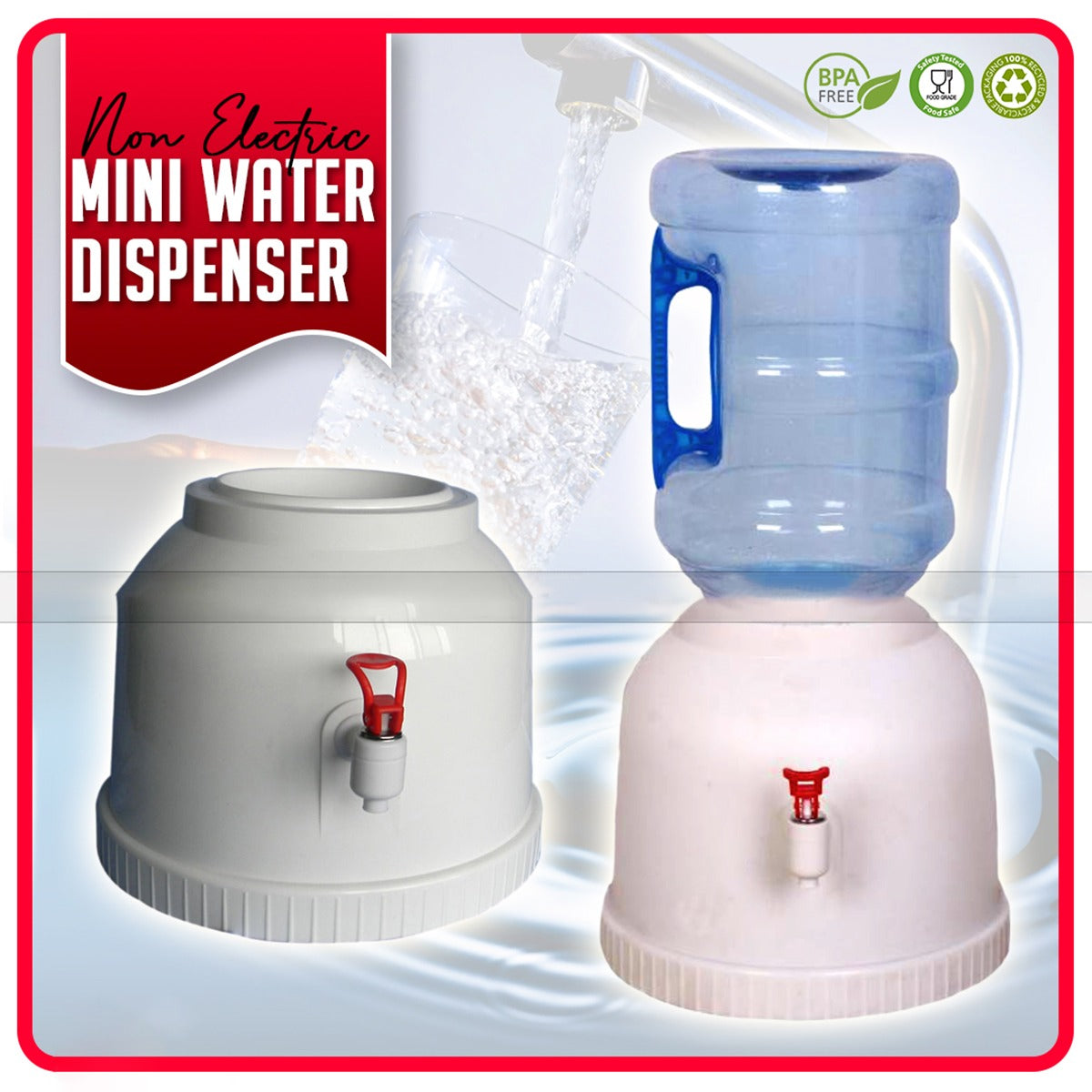 Mini Non-Electric Water Dispenser – Portable BPA Free Cooler