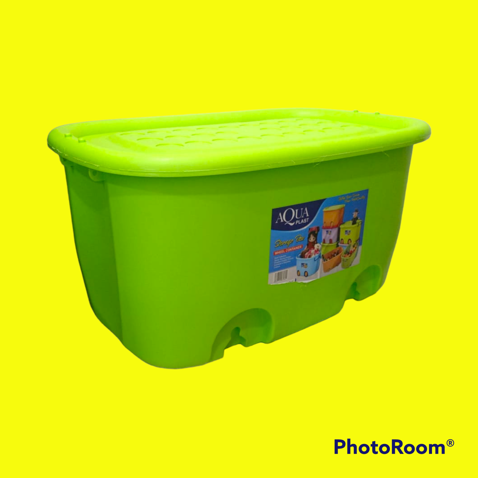 Kids Toy Storage Box with Wheels – Large Plastic Container with Lid