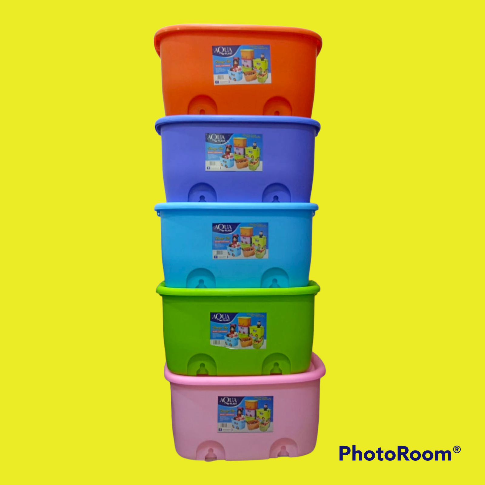 Kids Toy Storage Box with Wheels – Large Plastic Container with Lid